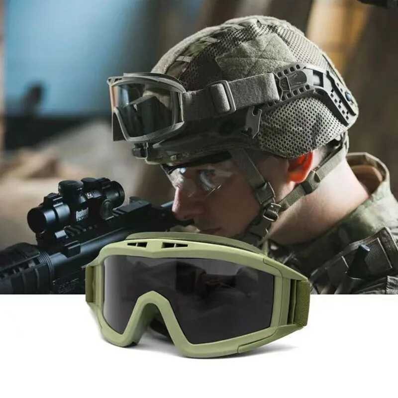2 แว่นตายุทธวิธีทหารยิงแว่นตากันแดด Windproof Sandproof ต่อสู
