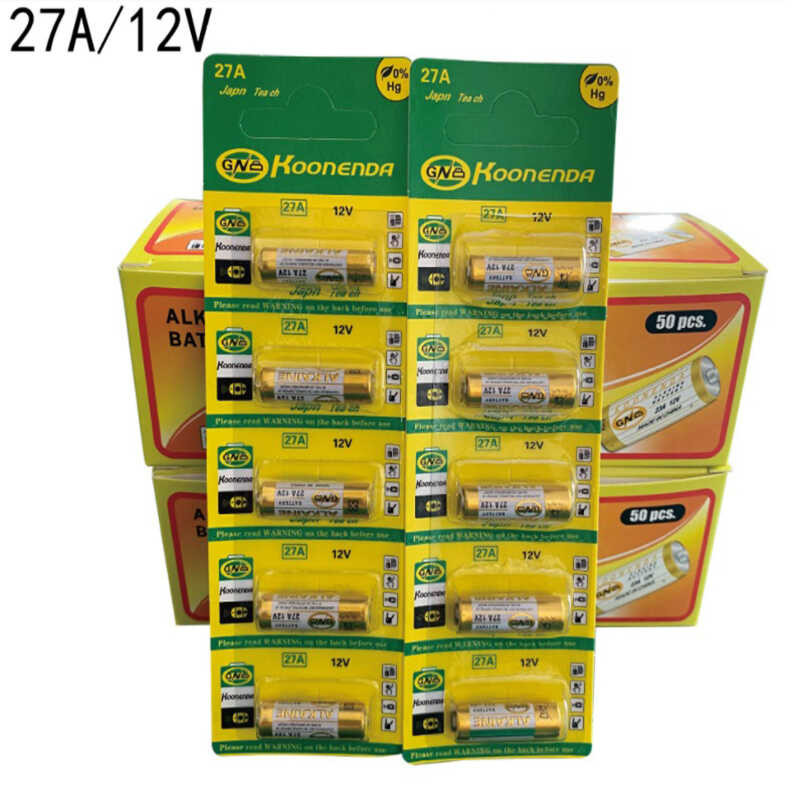 27A แบตเตอรี่อัลคาไลน์12v A27ใหม่สำหรับกริ่งประตูรถยนต์รีโมท Ms27 Controlmn27 Gp27a A27 L828 Alk27a 