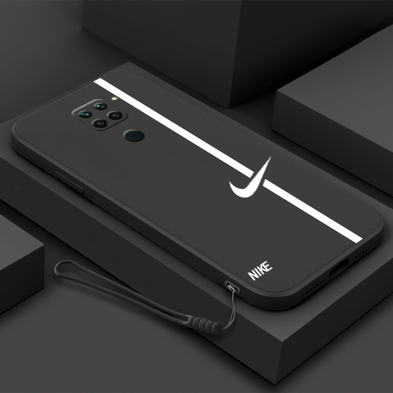 ปลอก Xiaomi Redmi Note 9 9S 9PRO 4G 9PROMAX เคสโทรศัพท์แฟชั่นขอบตรงพร้อมเชือกเส้นเล็กสีเดียวกัน