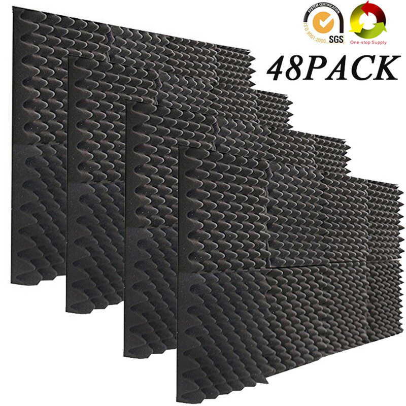 BEIYIN [50/Pack] Egg Crat Acoustic Foam Treatment Silencing Sponge Soundproof Panels Studio Home Th