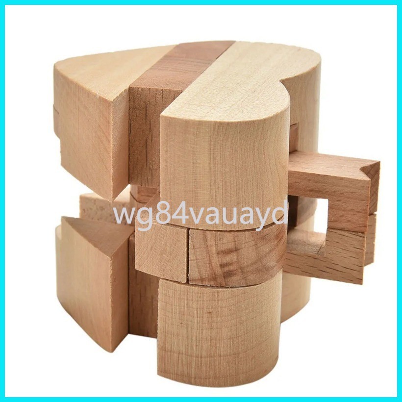 การศึกษาเกมปัญญา Luban ล็อคของขวัญวันวาเลนไทน์ 3D รูปหัวใจไม้ Cube IQ ปริศนาสมอง Teaser รัสเซีย Min