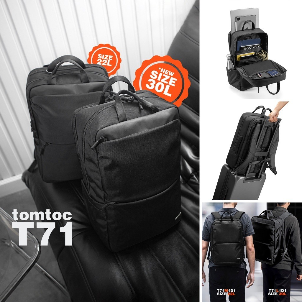 กระเป ๋ าเป ้ สะพายหลังแล ็ ปท ็ อป, Tomtoc Premium T71 กระเป ๋ าเป ้ เดินทางสะดวกพร ้ อมพอร ์ ตชาร