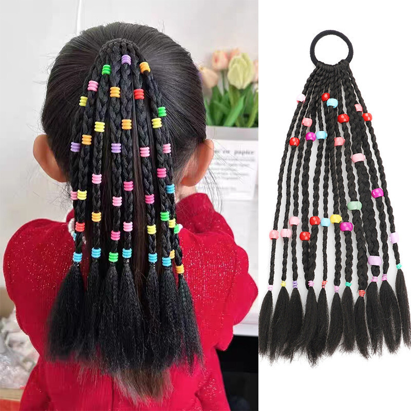 1pc ใหม ่ น ่ ารักสาวถักวิกผมหางม ้ าแถบคาดศีรษะยางวงผม Headwear เด ็ กอุปกรณ ์ เสริมผมเครื ่ องประดับผม