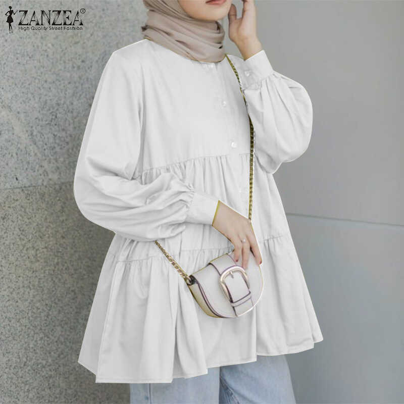 ❤ ZANZEA เสื้อเบลาส์มุสลิมผู้หญิง,เสื้อเชิ้ตเสื้อลำลอ