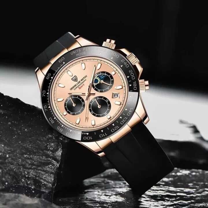 Silicone LIGE Sports Timing Quartz Creative Watch 30m Waterproof Men's Watch+Box +Box