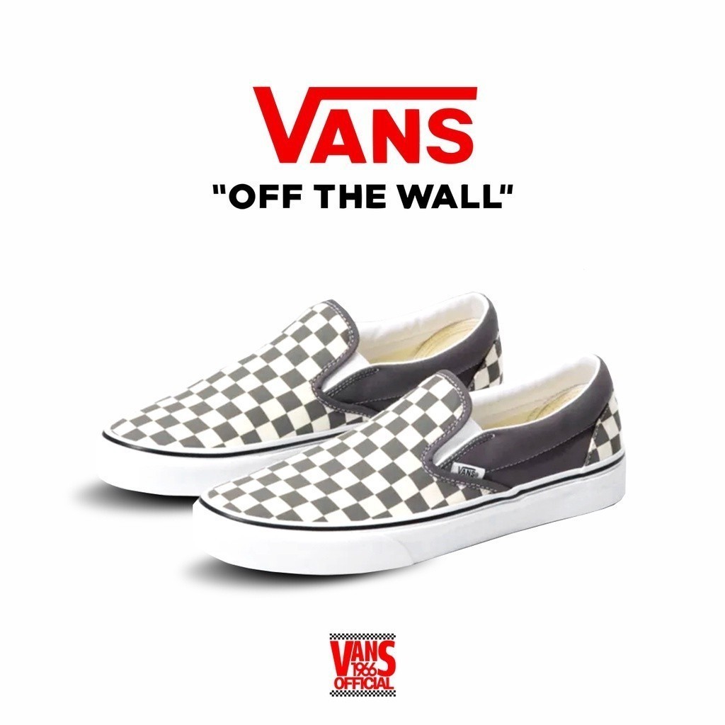♞,♘,♙Vans slip on Classic checkerboard pewter/True White / Vans slip on original/Vans original/Vans