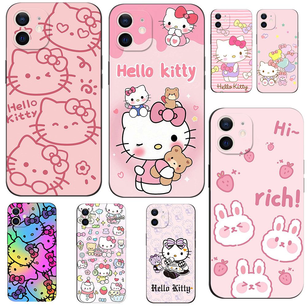 เคส สีดํา iPhone 12 Mini / 12 เคสคิตตี้ เคสคิตตี้ iPhone เคส Kitty ซิลิโคน Tpu น่ารัก กวนๆ เรียบๆ เคสซิลิโคน @10003