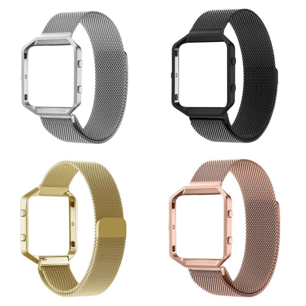 Milanese สายนาฬิกาข้อมือโลหะ พร้อมกรอบ สําหรับ Fitbit Blaze Tracker UK Watch