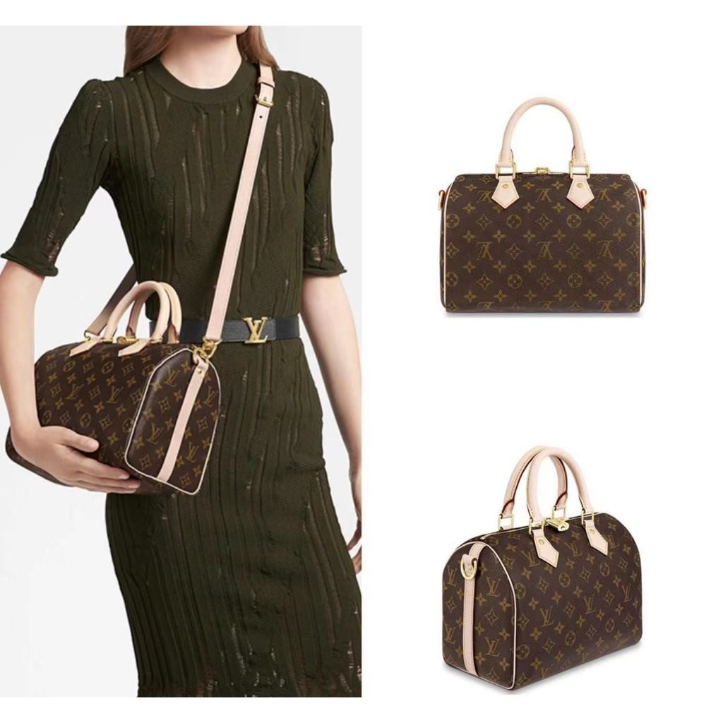 ♞,♘Louis Vuitton/New Style/SPEEDY 25/กระเป๋าสะพาย/กระเป๋าถือ/ของแท้ 100%
