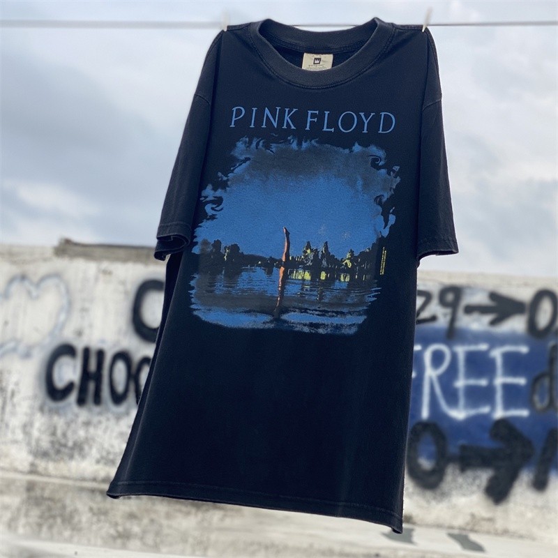 Pink Floyd Pink Floyd Band , เสื ้ อยืดลําลอง , แขนสั ้ น , พิมพ ์ ลายสไตล ์ ถนน , เข ้ าชุดทุกชุด ฤดูร ้ อน F