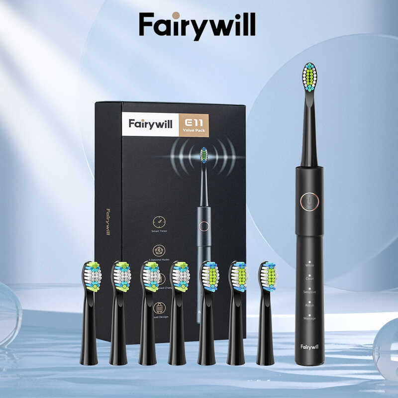 Toothbrush Fairywill Electric Adults 40000 Sonic Vibrations Per Min 5 Modes with 2-min Timer 8 Dupo