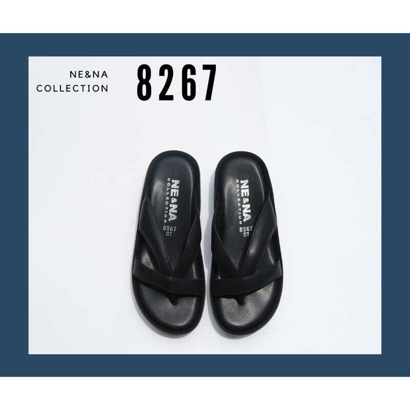 No. 8267 รองเท้าเเฟชั่นผู้หญิงเเบบเเตะสวมส้นเตี้ย NE&NA Col