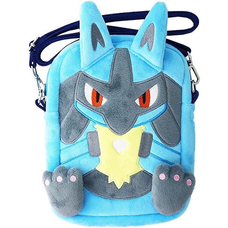 ส่งตรงจากญี่ปุ่น Lucario Plush Pochette Pokemon Goods Pokemon กระเป๋าสะพายไหล่ กระเป๋าเป้
