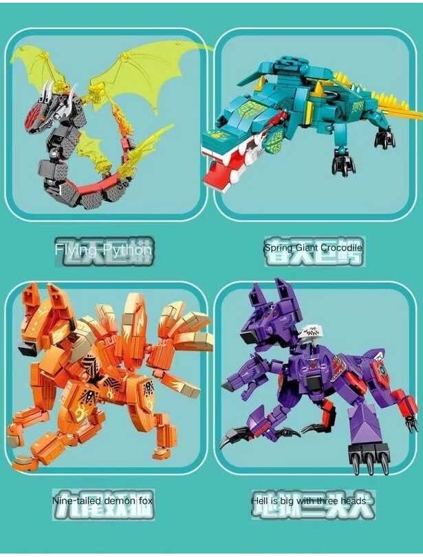 SEMBO Insect Transforming Mecha 6In1 Building Blocks Kits Deformation Robot Mech Animal Bricks DIY