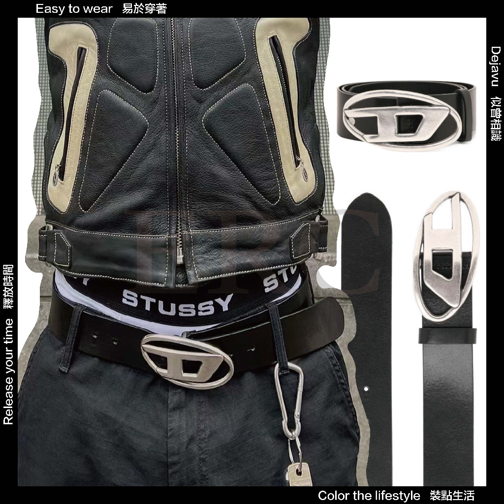♞[ERC] Dissay OVA-D Classic Series Belt Belt D-Buckle American Retro vibe Style All-Match Belt DiES