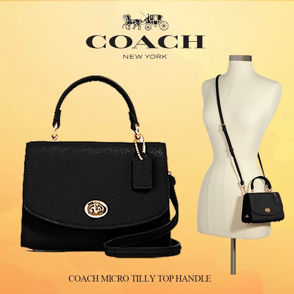 ♞,♘,♙ COACH 3079 MICRO TILLY TOP HANDLE IN BLOCKED SIGNATURE CANVAS
