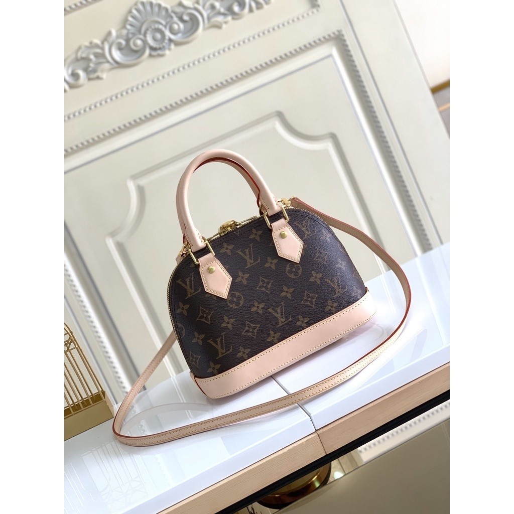 ♞,♘หลุยส์วิตตอง Louis Vuitton กระเป๋ารุ่น Alma BB Bag กระเป๋าสะพาย Monogram 23.5cm M53152 N41221