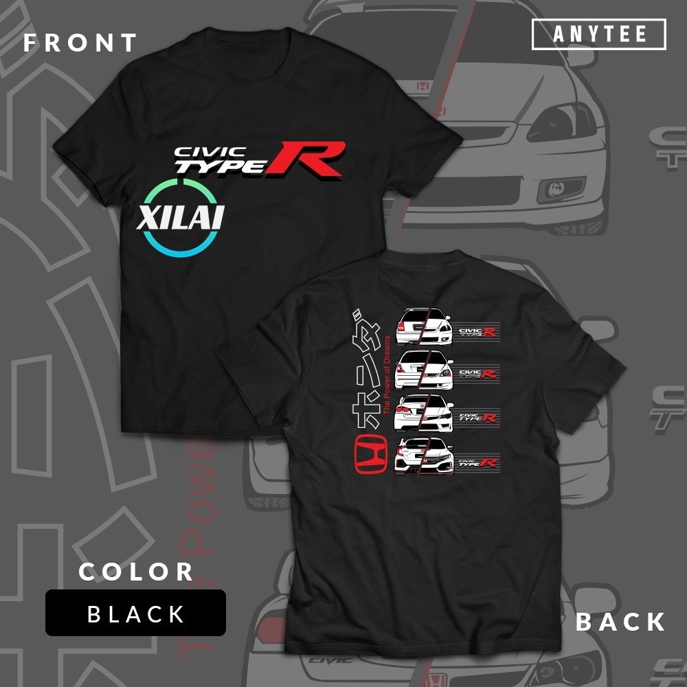 Xil  เสื้อยืด เสื้อยืด พิมพ์ลายรถยนต์ Honda Civic Type R EK FD FC Turbo JDM THDM ANYTEE_07