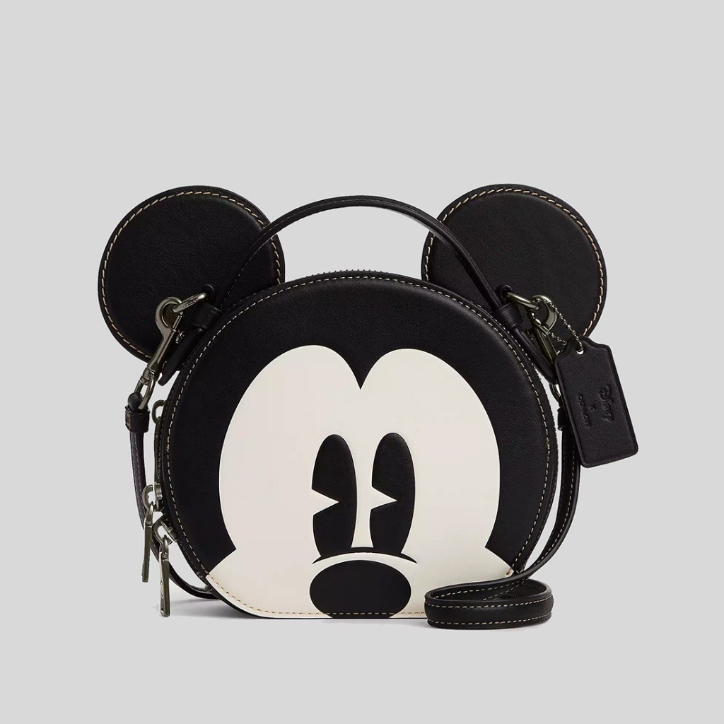Coach Disney X Coach กระเป๋าใส่หูฟัง ลายมิกกี้เมาส์ สีดํา CM840 W2ON