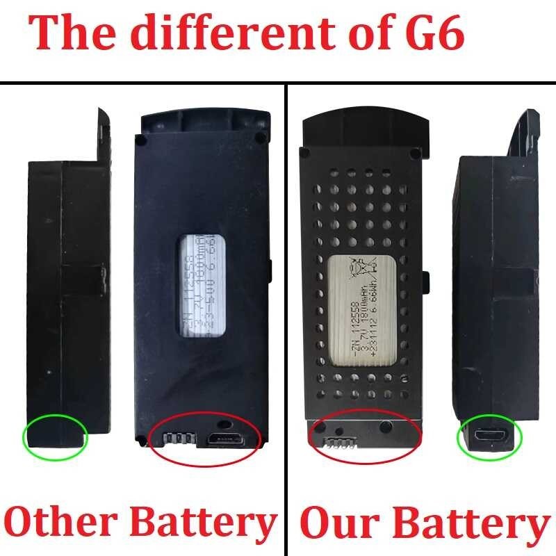 ♎ Q6 Drone แบตเตอรี่ 3.7V 3000Mah สำหรับ S6 8K RC Quadcopter G6 Pro แบตเตอร