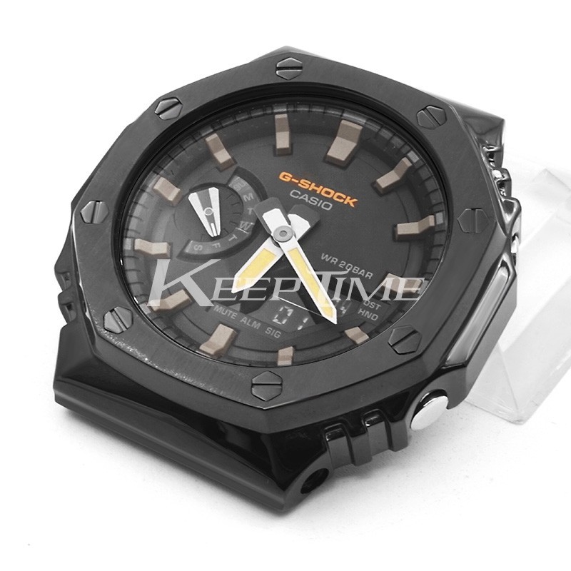 Suitable for Casio G-SHOCK GA-2100 stainless steel case strap watch modified accessories farm oak