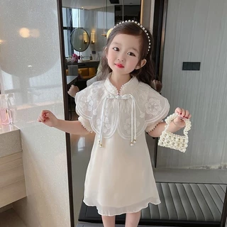 Pippikids-ชุดเดรสเด็กผู้หญิงฤดูร้อน 2023 เสื้อผ้าเด็กสไตล์ใหม่ชุดเจ้าหญิงกี่เพ้าเด็ก