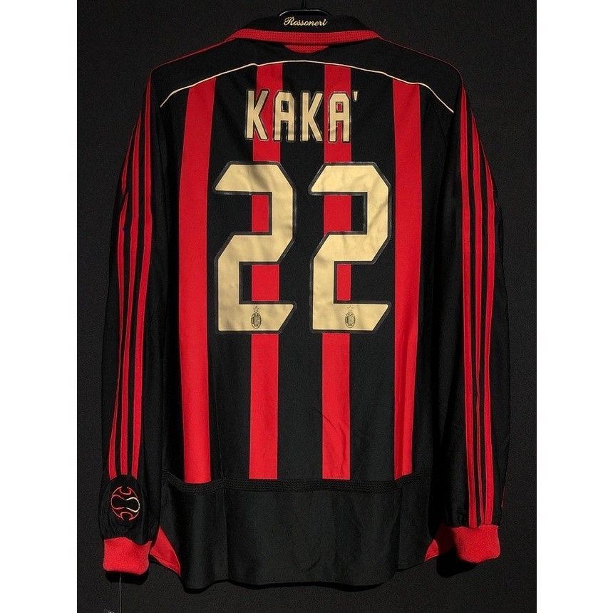 ♞เสื้อกีฬาแขนยาว ลายทีมชาติฟุตบอล Milan 2006 2007 AC 06 07 AC Kaka 22 Nesta 13 Ronaldo 99