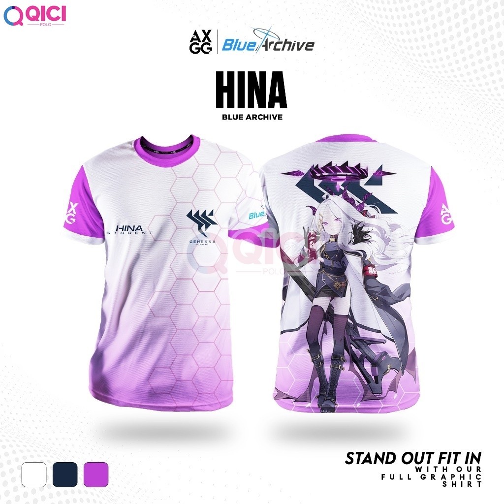 " Blue Archive - Hibiki/Hina/Hinata/Ichika/Iori/Izumi/Izuna/Junko " เสื ้ อยืดสําหรับเล ่ นเกม