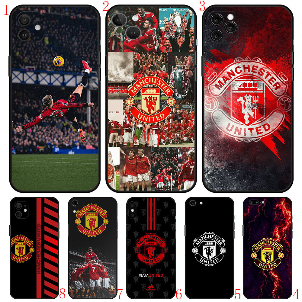 Iphone X XS 5 5s 6 6s Pplus 7 8 7 Plus 8 Plus SE 2016 Y18 Manchester United Soft เคสโทรศัพท์สีดํา