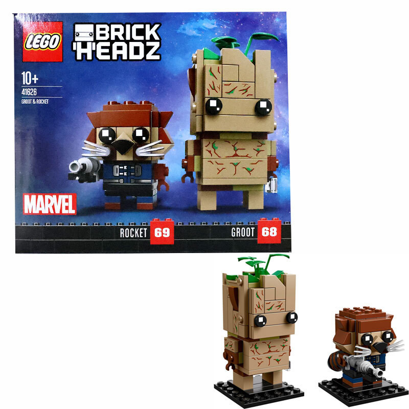 LEGO 41626 BrickHeadz Groot & Rocket Building Kit, Multicolor