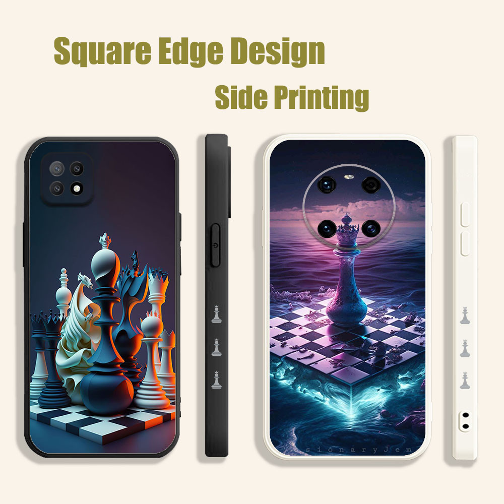 ปลอกสําหรับ OPPO Reno6 Reno 7 7z 5K A16E A16K A94 International Chess Art Design Aesthetic RTK21 เคส