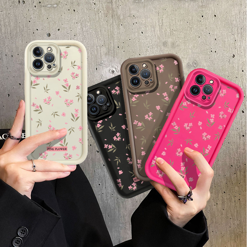 สําหรับ Samsung Galaxy J2 Prime / J4 Plus J4+ / J6 Plus J6+ / J7 Prime / G530 Casing แฟชั่นดอกไม้สีชมพูสดซิลิโคนกันกระแทกนุ่มปกหลัง