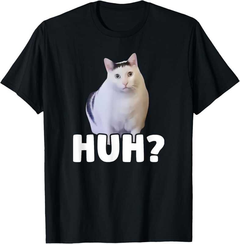 Huh Cat Meme Funny Cat Meme ของขวัญสําหรับคนรักแมวเสื้อยืด