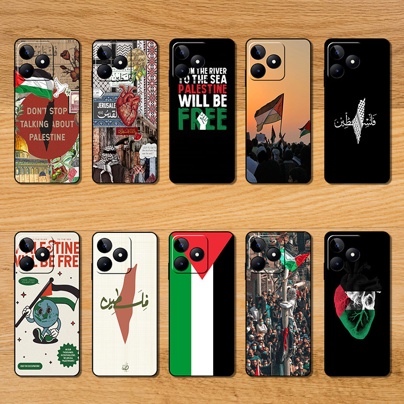 เคสโทรศัพท์สีดํานุ่มสําหรับ OPPO A3 Pro A3X A60 A40 Reno 11F 12F 12 WA41 Palestine แฟชั่นพิมพ์เคสโทร