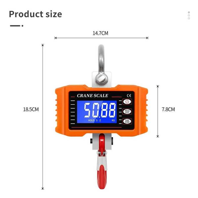 ❥ 500กก./1000Lb LCD Digital Scale Crane Scaleแบบพกพาอุตสาหกรรมอิเล็กทรอนิกส์scale Heavy ❥