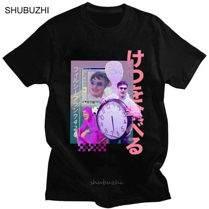 ❤️ Vaporwave Filthy Frank 420 Tผ้าฝ้ายtvเสื้อยืดcrewneck Teesชายตลกความงามญี่ปุ่น80sแฟนtshirtขอ