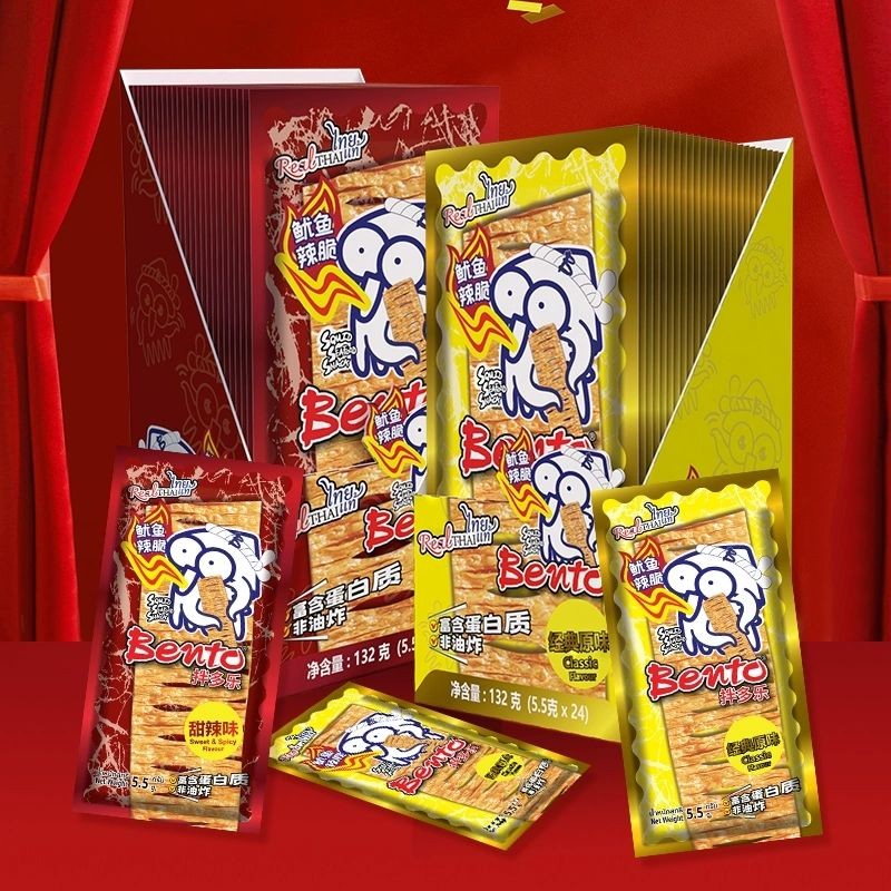 10 ถุงของ Bento Internet Celebrity Strips เผ็ด 5.5G