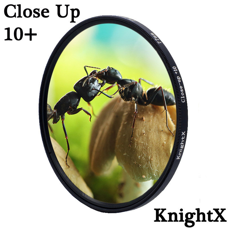 Knightx Close Up Macro เลนส์กล้องกรอง + 10 เลนส์โฟกัสกรองการถ่ายภาพอุปกรณ์เสริมสําหรับเลนส์ DSLR