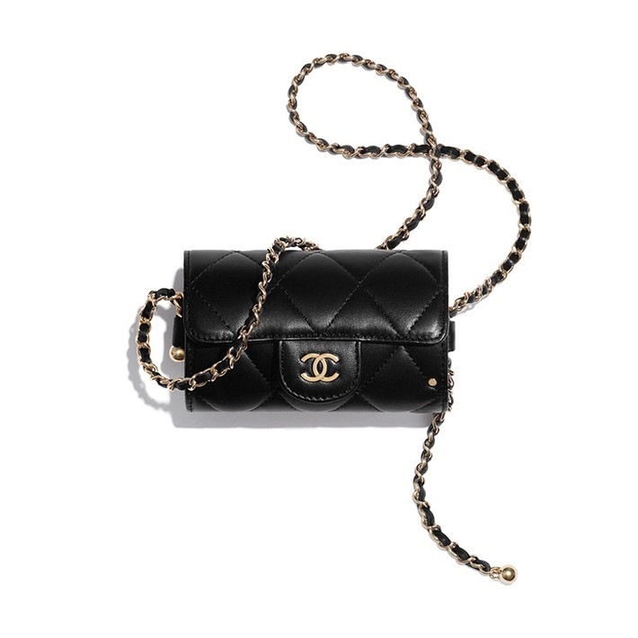 ♞CHANEL Chanel แท้ 100% หนังแกะของผู้หญิงและเครื่องประดับโลหะสีทองกระเป๋าสะพายข้างผู้หญิง AP2285