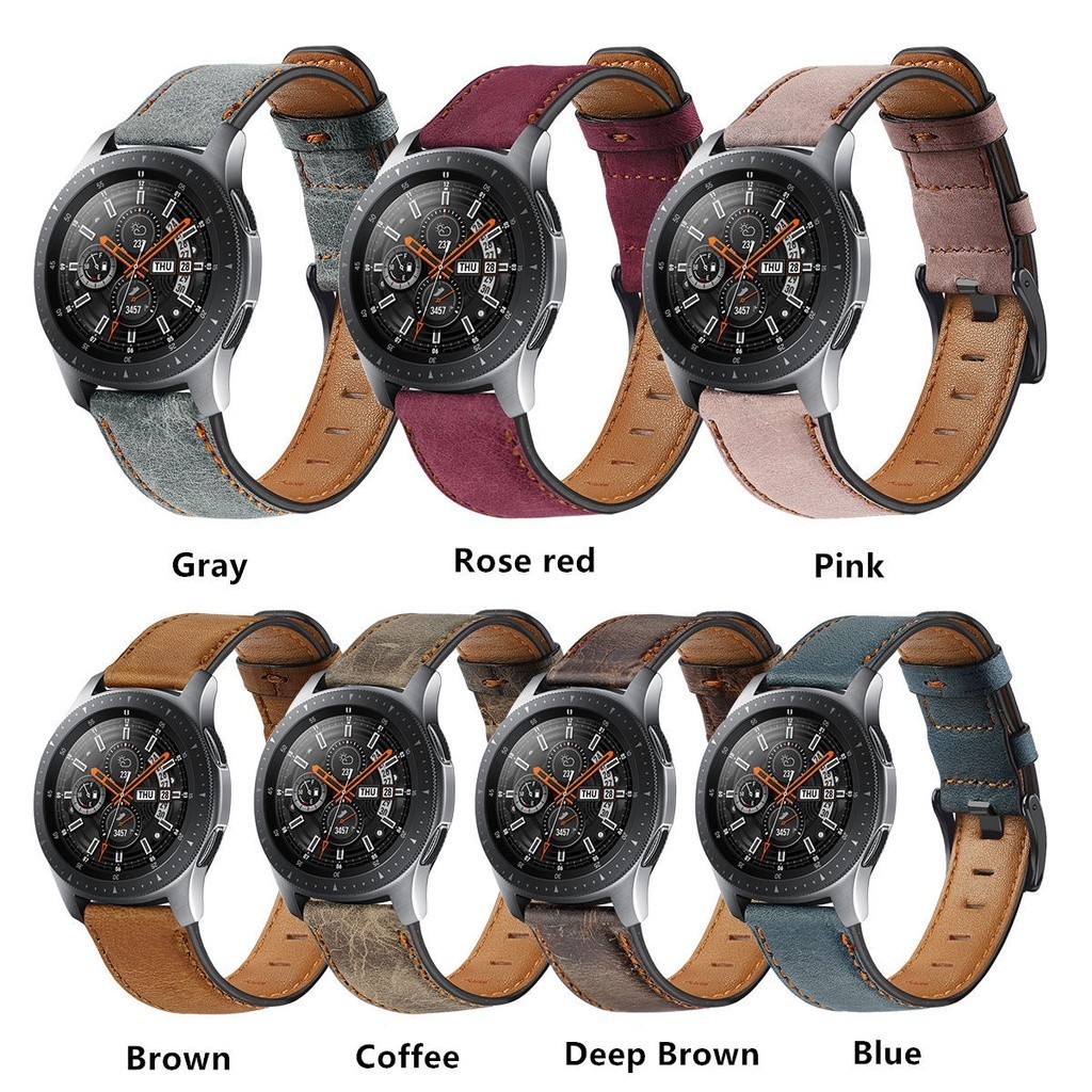 สายนาฬิกาข้อมือ หนังวัวแท้ สําหรับ samsung Galaxy watch 3 46 มม. Gear S3 frontier Huawei watch 2 gt