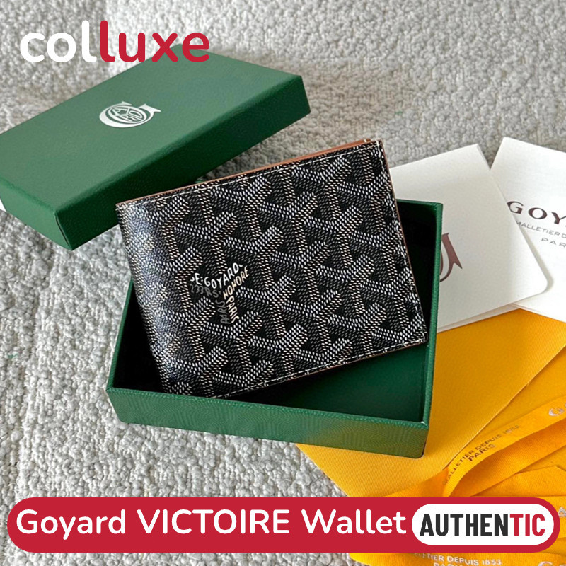♞ของแท้New Goyard Victoire Wallet กระเป๋าสตางค์ สวยมาก Goyardine Canvas Black-brown