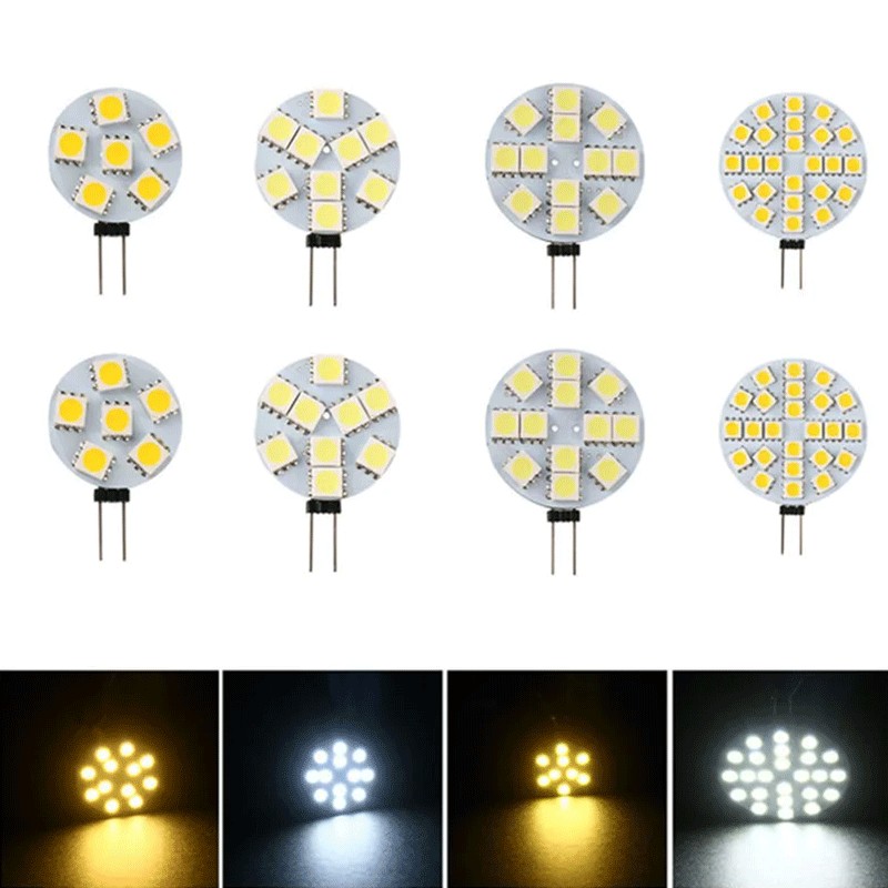 5/10 PCS G4 LED Round Range Hood Bulb 12v SMD5050 6/9/12/24 Leds SMD LED เรือสีขาว / อบอุ ่ นสีขาวหล
