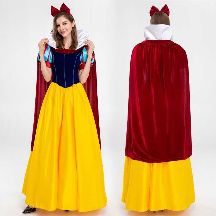✎™ ใหม่ฮาโลวีน Snow White ชุดเกมผู้ใหญ่ Snow White Dress เครื่องแ