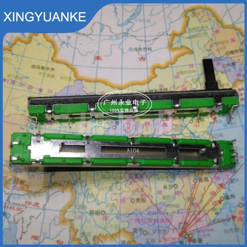 2PCS SC6080GH 75 มม.ตรงสไลด์ Potentiometer Resistor A104 100K Ohm Double 6Pins Mixer Fader A100K ควา