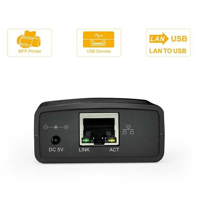 Ethernet to Wavlink 2.0 Network LPR Server 10/100Mbps Networking HUB USB 100Mbps network print / Pr 