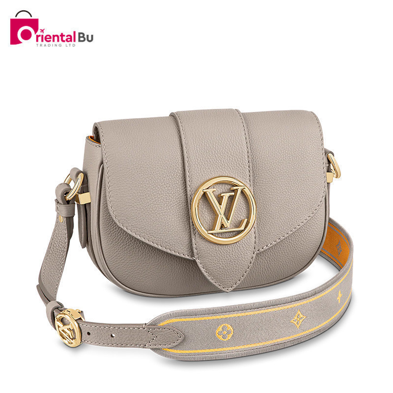 Louis Vuitton LV กระเป ๋ าผู ้ หญิง PONT 9 SOFT ดอกไม ้ สายคล ้ องไหล ่ กระเป ๋ าสะพายหนังวัวขนาดเล