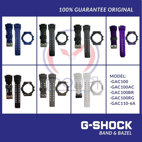 G-SHOCK GAC100 GAC100AC GAC100BR GAC100RG GAC110-6A UNGU REBINA BAND AND BEZEL "bnb NEW STRAP