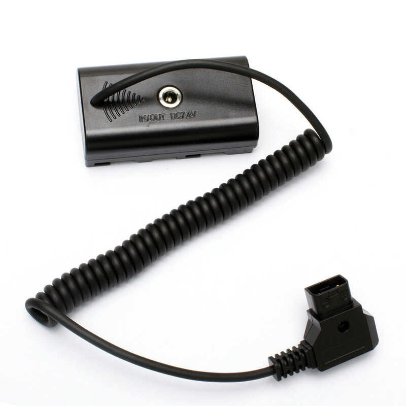 Coiled Topcine D-tap Cable to NP-F550 Dummy Compatible with Sony NP- F550/770/570 NP-F970 Power LED 