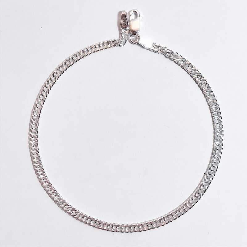 ornaments} Kingdom {Cheese Italy 92.5 Sier Korean Jewelry Accessory Men's Bracelet B242 3mm