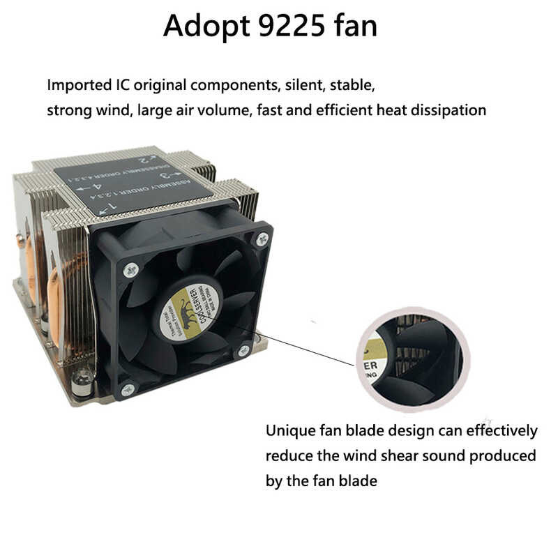 S81 COOLSERVER 3647-2U S82 4 Heat Pipe Copper 2U Server CPU Cooler For Intel LGA 3647 Industrial Wo 